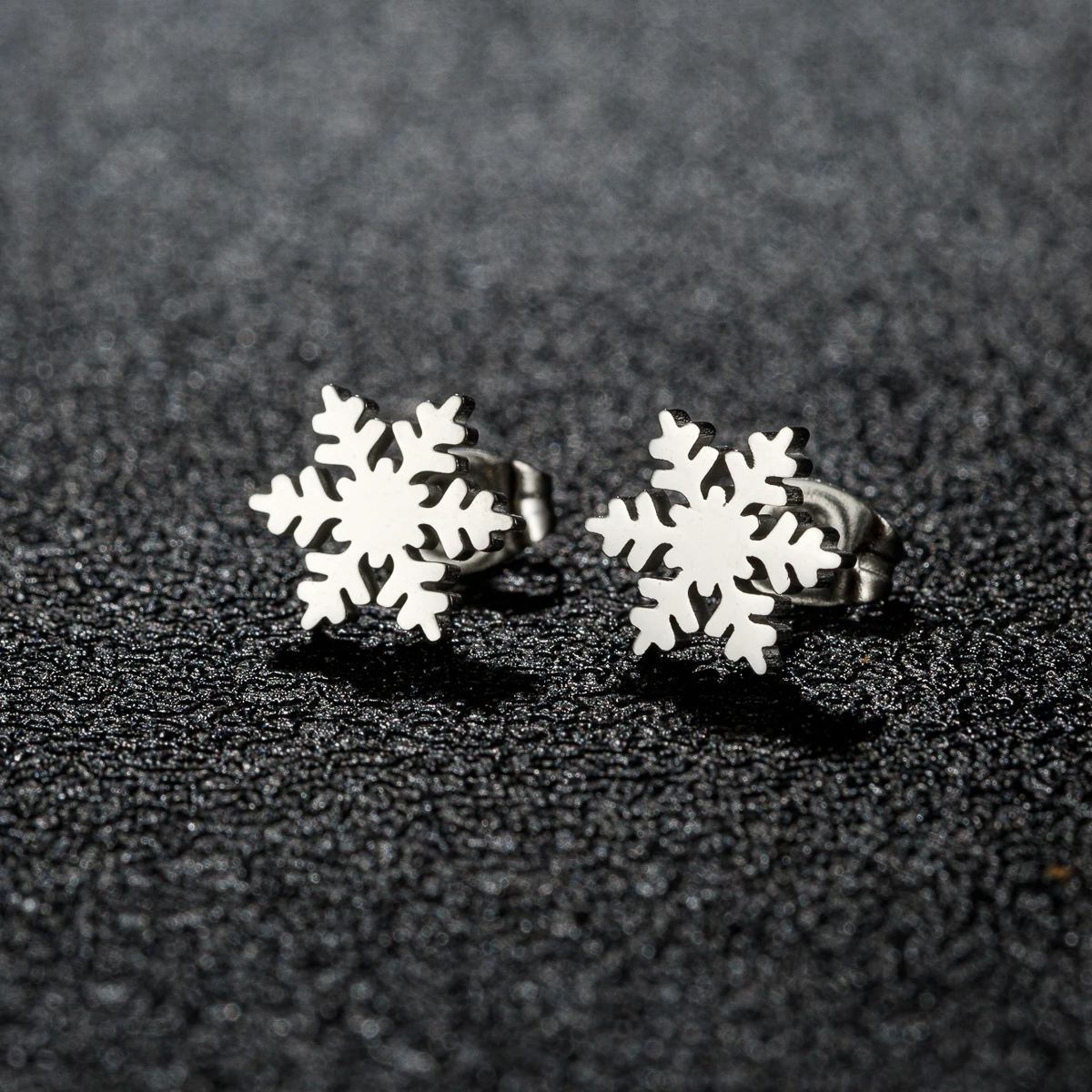 Hohe Qualität Edelstahl Ohrstecker Mädchen Schneeflocke Elch Hirsch Silber Farbe Tragus Piercing Damen Ohrringe Weihnachtsgeschenke – Detail 3
