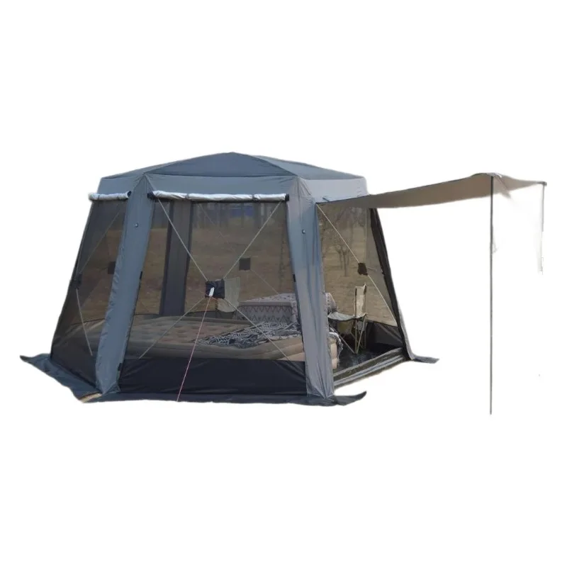 Wholesale hexagonal automatic quick open camping tent outdoor folding outing yurt
