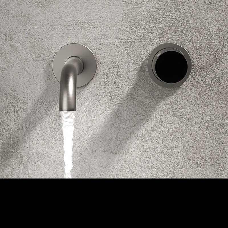 

KALNEND concealed faucet digital display copper rotating into the wall embedded hotel home hot and cold black minimalist