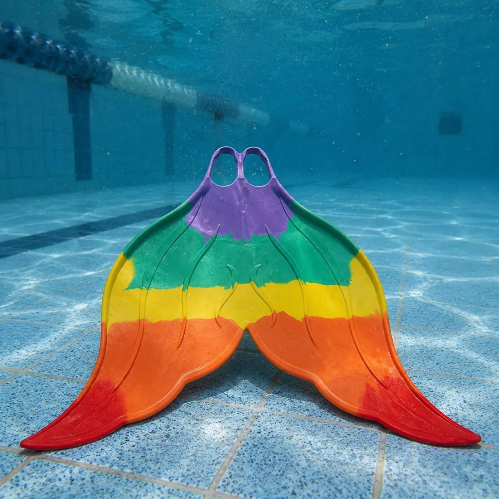 Training Monofin Rubber Swimming Training Fin Mermaid Monofin Comfortable Foot Pockets Water Sport Gear Fluid Glide for Pool