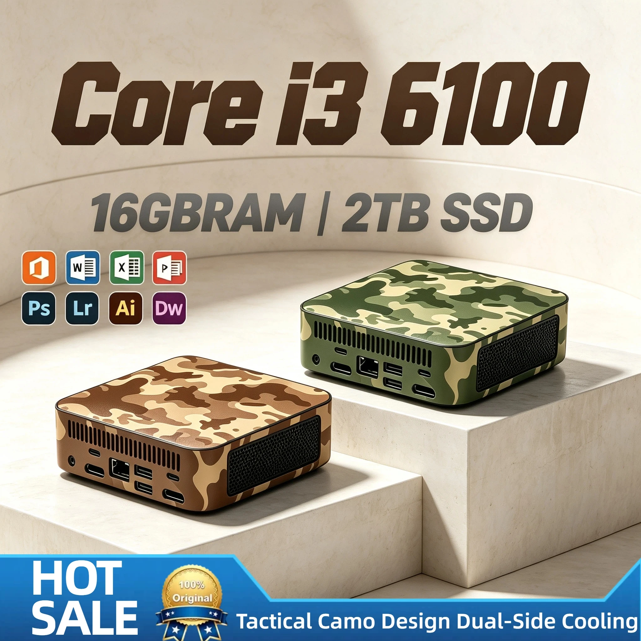 

Intel i3 6100 Small Form Factor PC 16GB RAM 1TB 2TB NVMe SSD WiFi6 BT5.2 4K HD Office Desktop Gaming Pro Unit