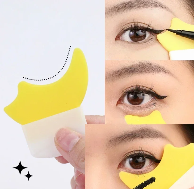 Maquillaje de ojos de silicona adecuado para herramienta auxiliar de maquillaje de ojos para principiantes: máscara/sombra de ojos/delineador de ojos multifuncional, reutilizable,