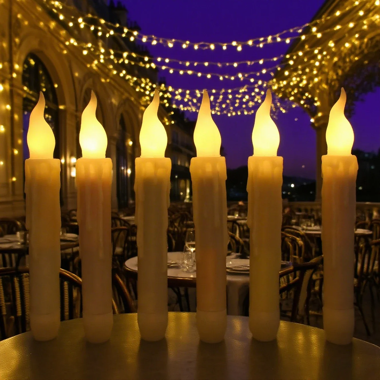 6 قطعة شموع مستدقة LED شموع كهربائية وامضة تعمل بالبطارية شموع نافذة عديمة اللهب لديكور عيد الميلاد والهالوين #5