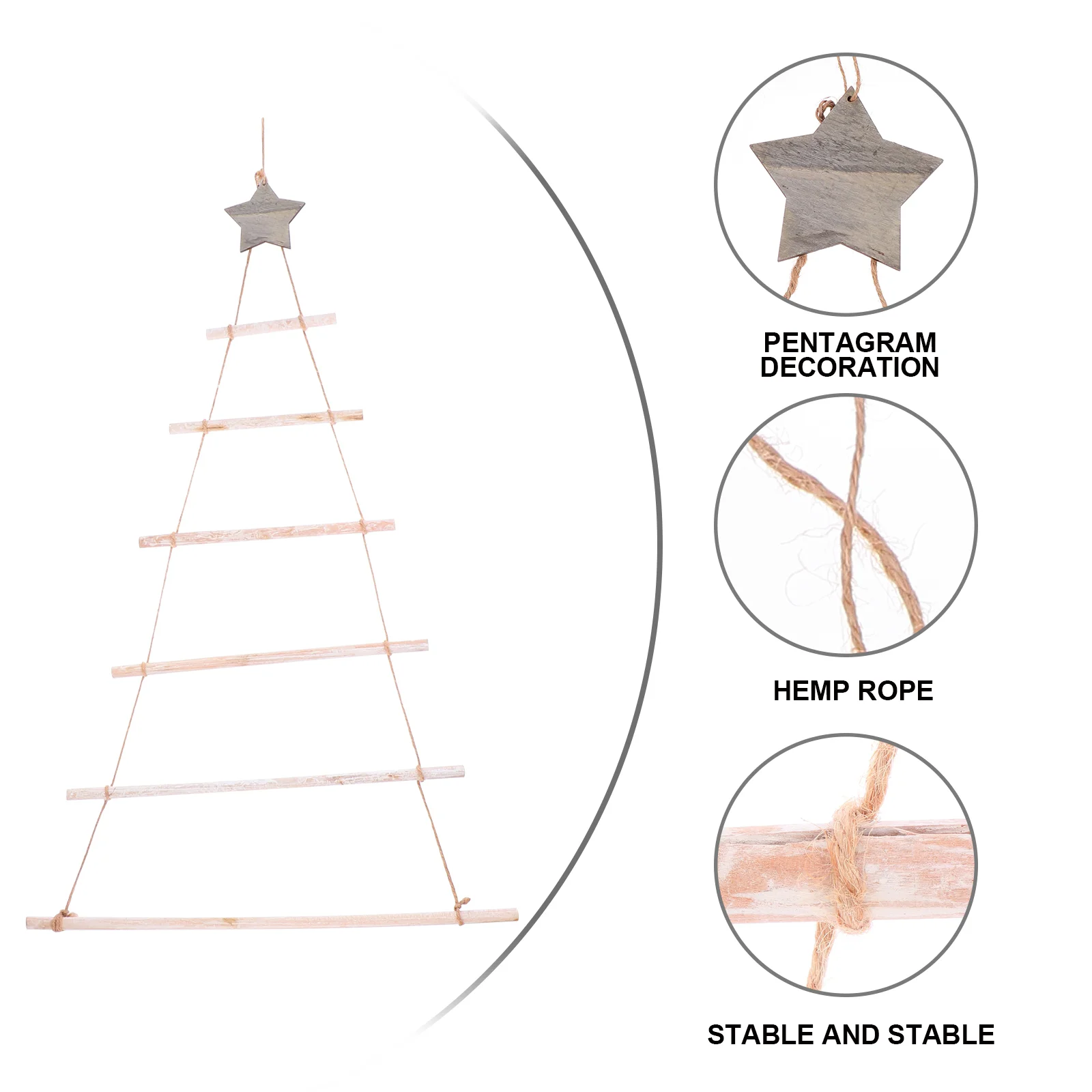 Christmas Decorations Tree Wall Hanging Xmas Rope Ladder Top Hat Corner Shelf Branch White Pendant Child