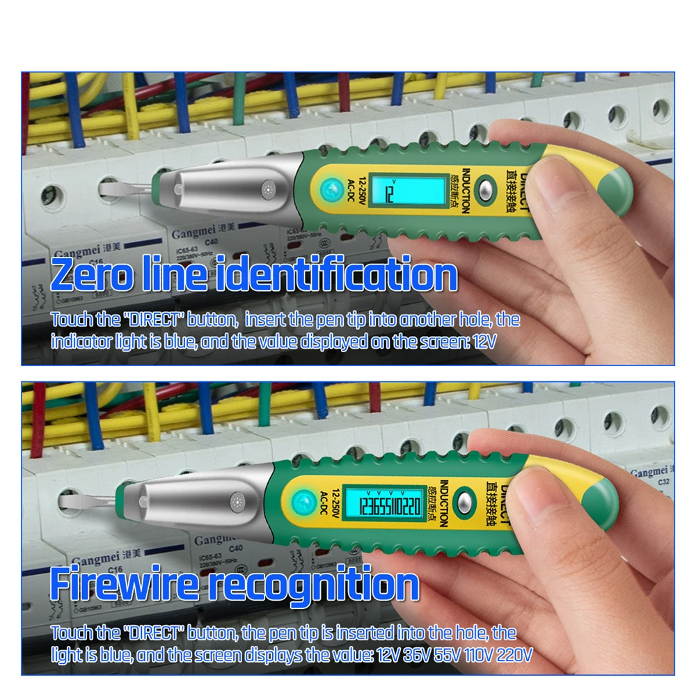 デジタルテスト鉛筆テスター電気 LCD ディスプレイドライバー電圧検出器テストペン AC/DC 12-250V 電気技師ツール