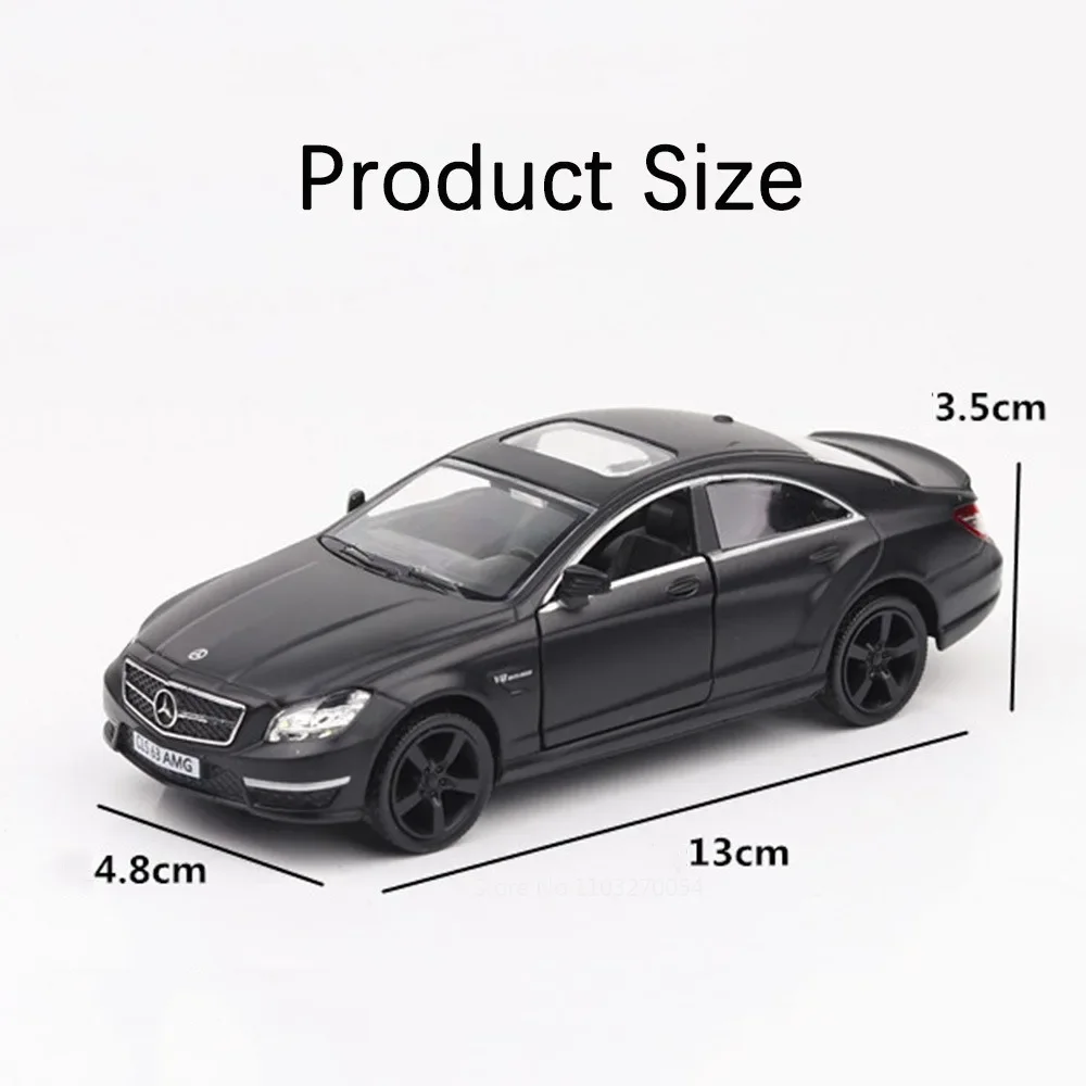 1/36 Mercedes Benz CLS AMG Model Car Toys Diecast Alloy Vehicle Metal Body Rubber Tire Doors Opened Pull Back Toy Gifts for Kids