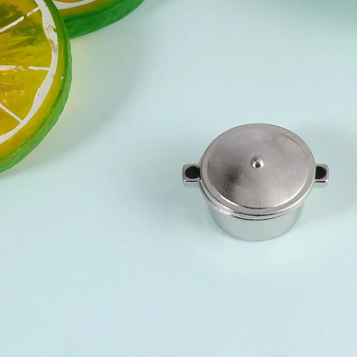 Silver Pot 4 Piece Set Mini Kitchen Ware Educational Toy Metal Adornment Cooking Utensil