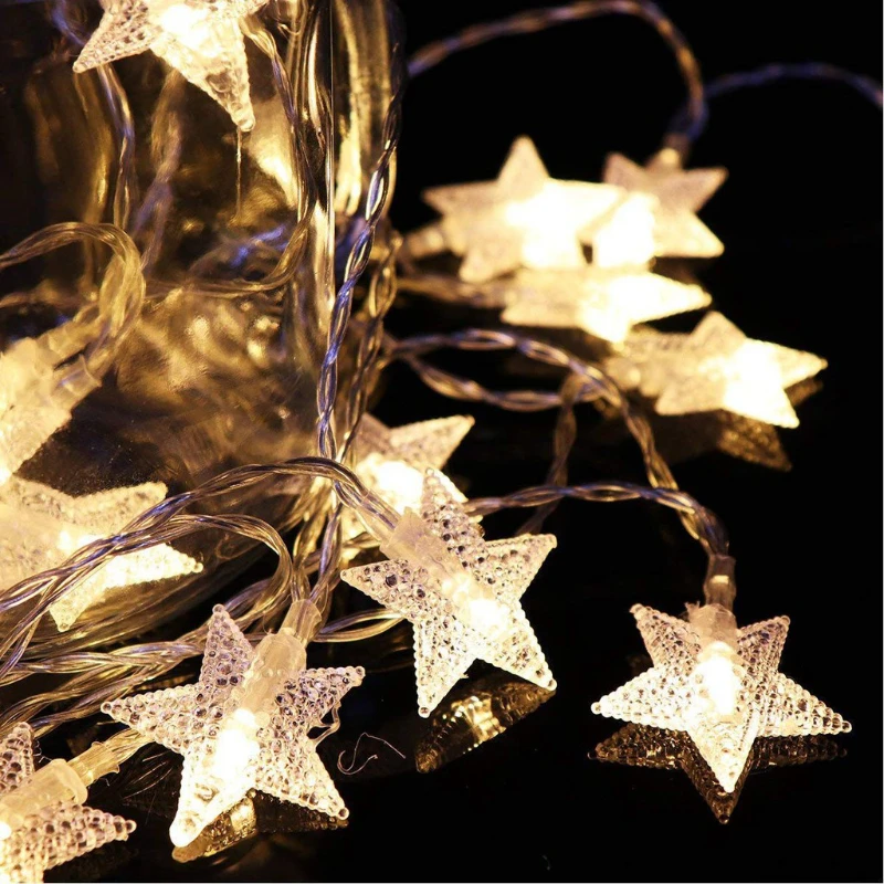 20 LED Star String Lights for Christmas Wedding Party Home Decor