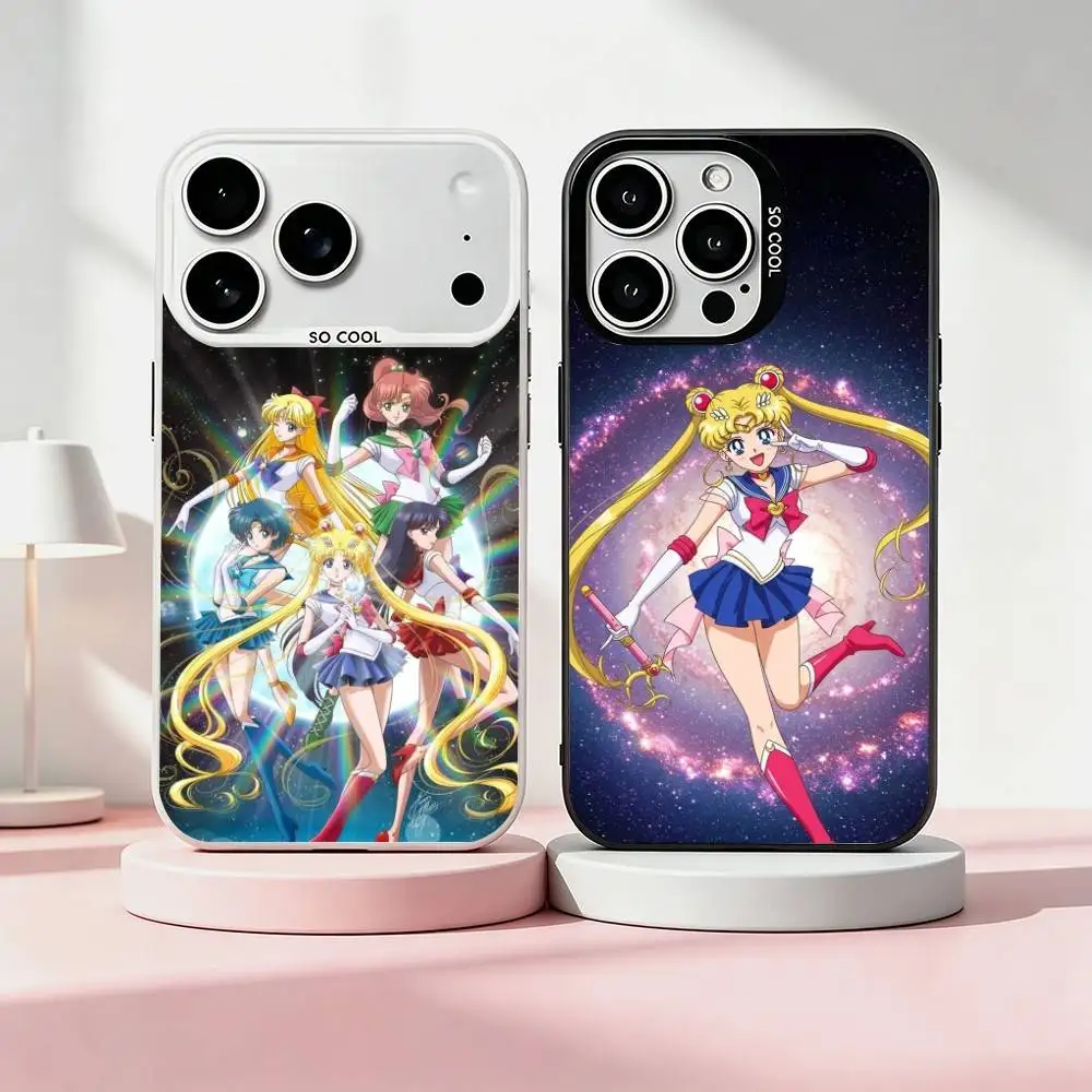 Sailor Moon-S Classic Animation Phone Case For iPhone 17,16,15,14,13,12,11 Plus,Pro Max,XS,Colored Silver Plated Inside Cover