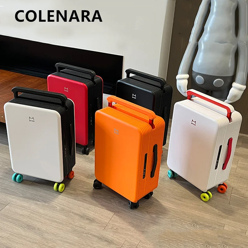 COLENARA 20Inch ABS + PC Suitcase Women Boarding Box Large Capacity Trolley Case 24