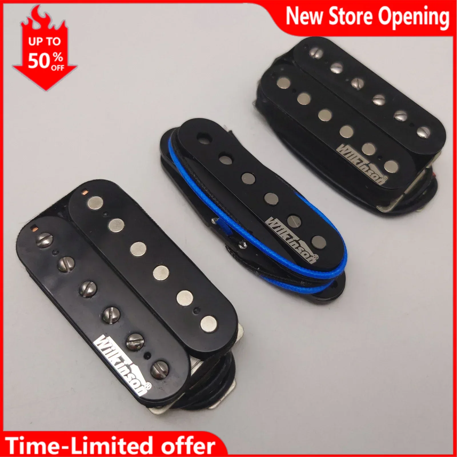 

Guitar Ainico 5 Humbueker Double Row Open Electric Guitar Humbueker Pickups Set Black HSH Guitar Accessories