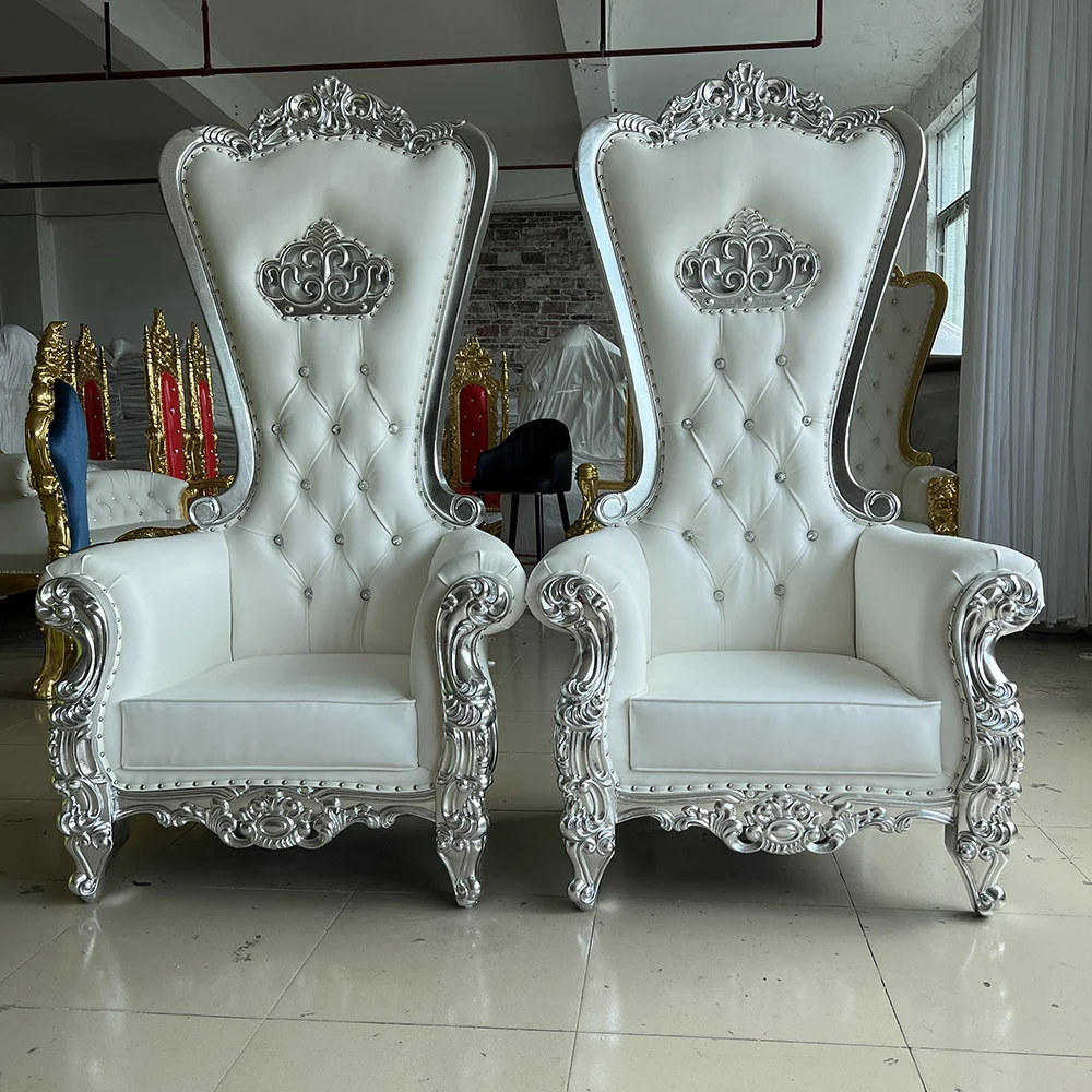 Modern royal design high back queen king throne wedding event hotel party sofa chair view 6