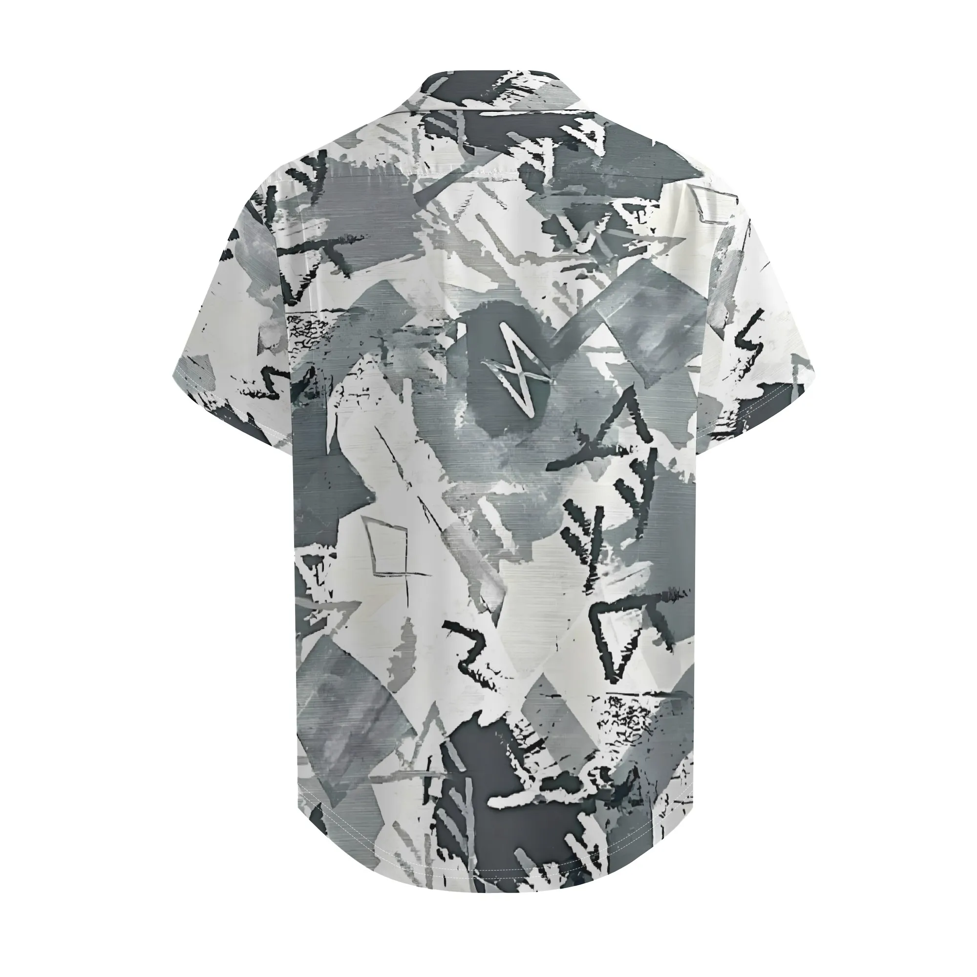 YEAE Ink Wash Print Shirt for Men Summer Casual Short Sleeve Top
