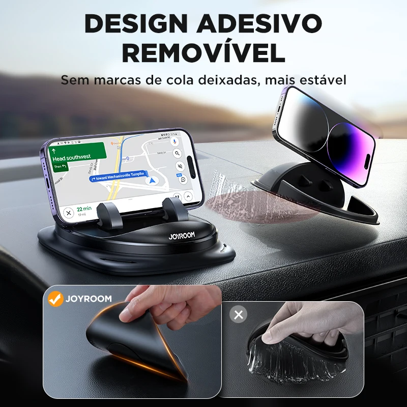 Joyroom-Suporte universal do telefone do carro do painel, atualizado montagem reutilizável do telefone do silicone para o traço do carro,