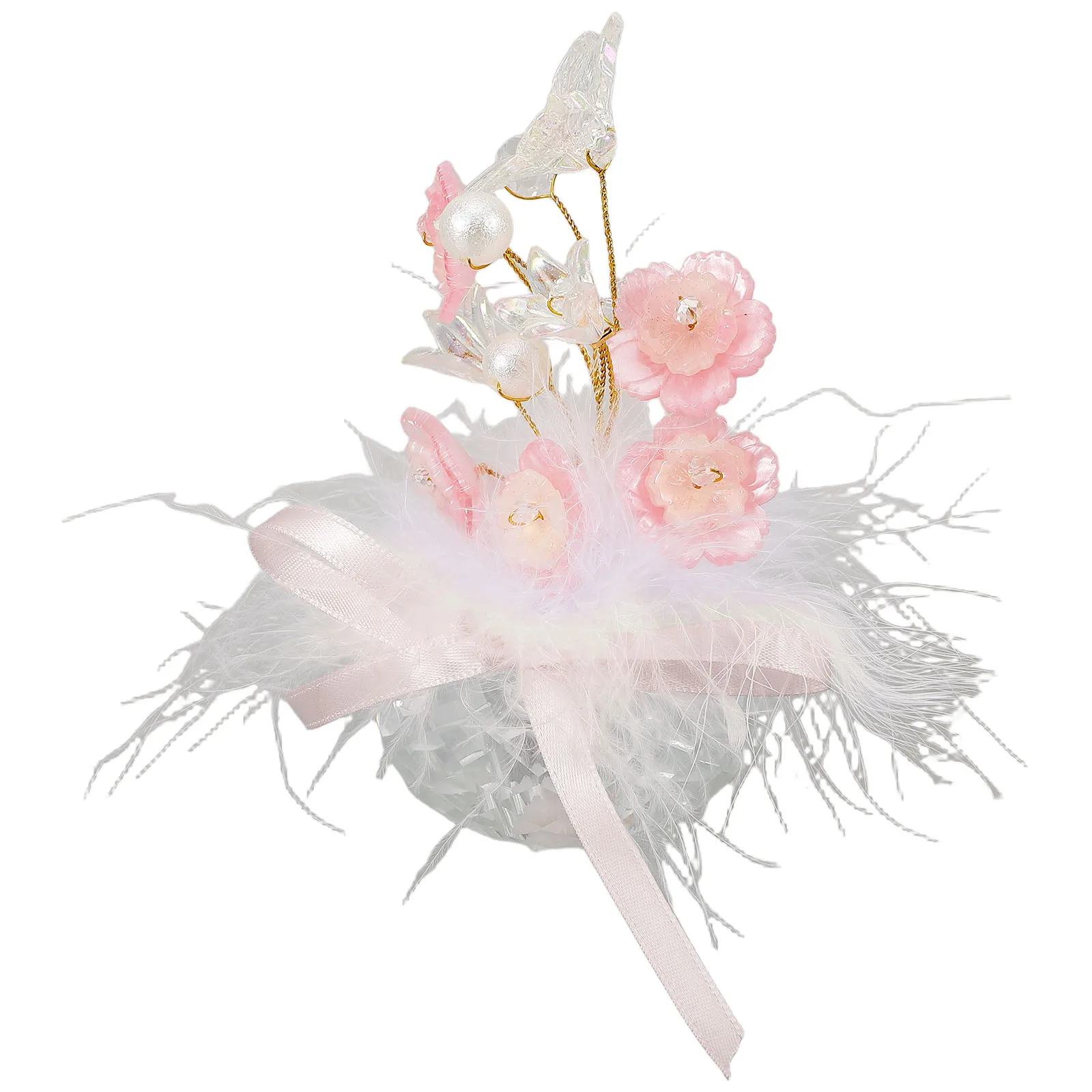 

Car Dashboard Decorations Butterfly Baby's Breath Floral Romantic Auto Interior Car Ornament Accessories