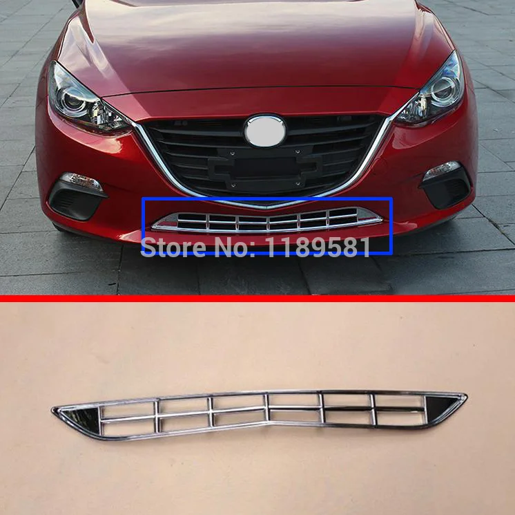 

For Mazda 3 M3 Axela 2014 2015 2016 ABS Chrome Front Bumper Grille Trim Car Accessories Stickers