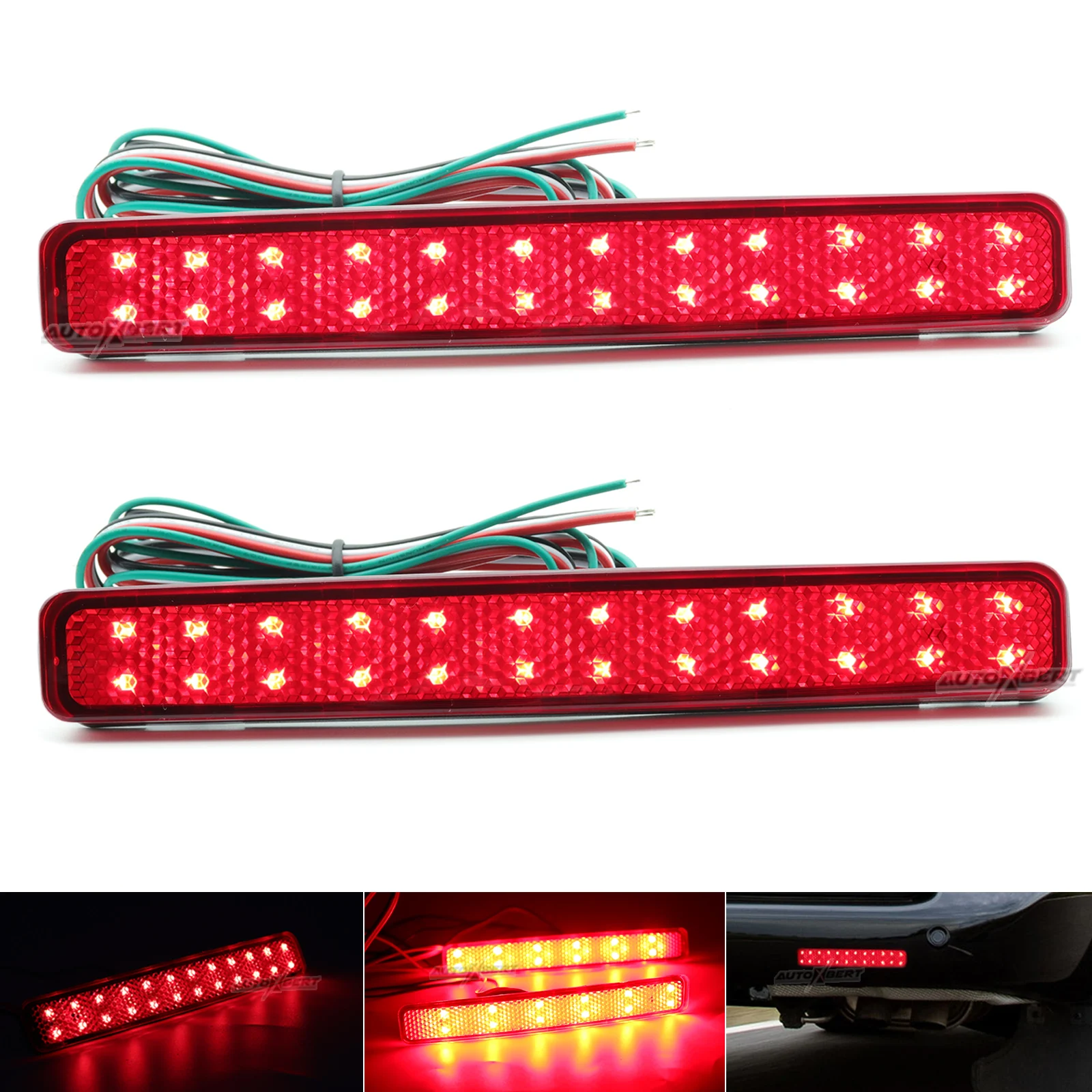 2pcs Rear Bumper Reflector Fog Lamp Tail Brake Warning light For VW T5 Transporter Caravelle Multivan 2003-2011 2007 2008 2009