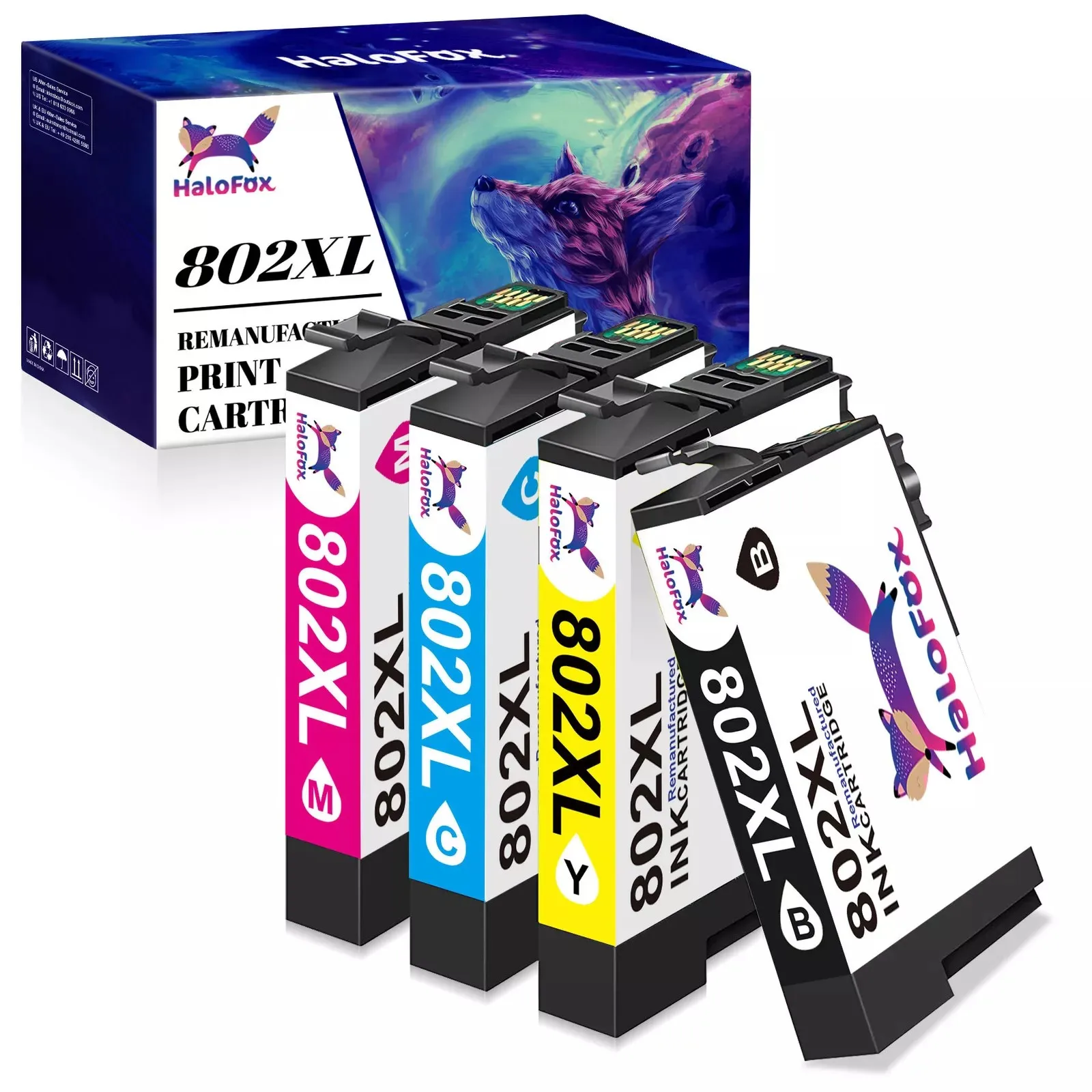 4pk For Epson 802 802XL Ink Cartridge Set WorkForce Pro WF-4740 WF-4730 WF-4734