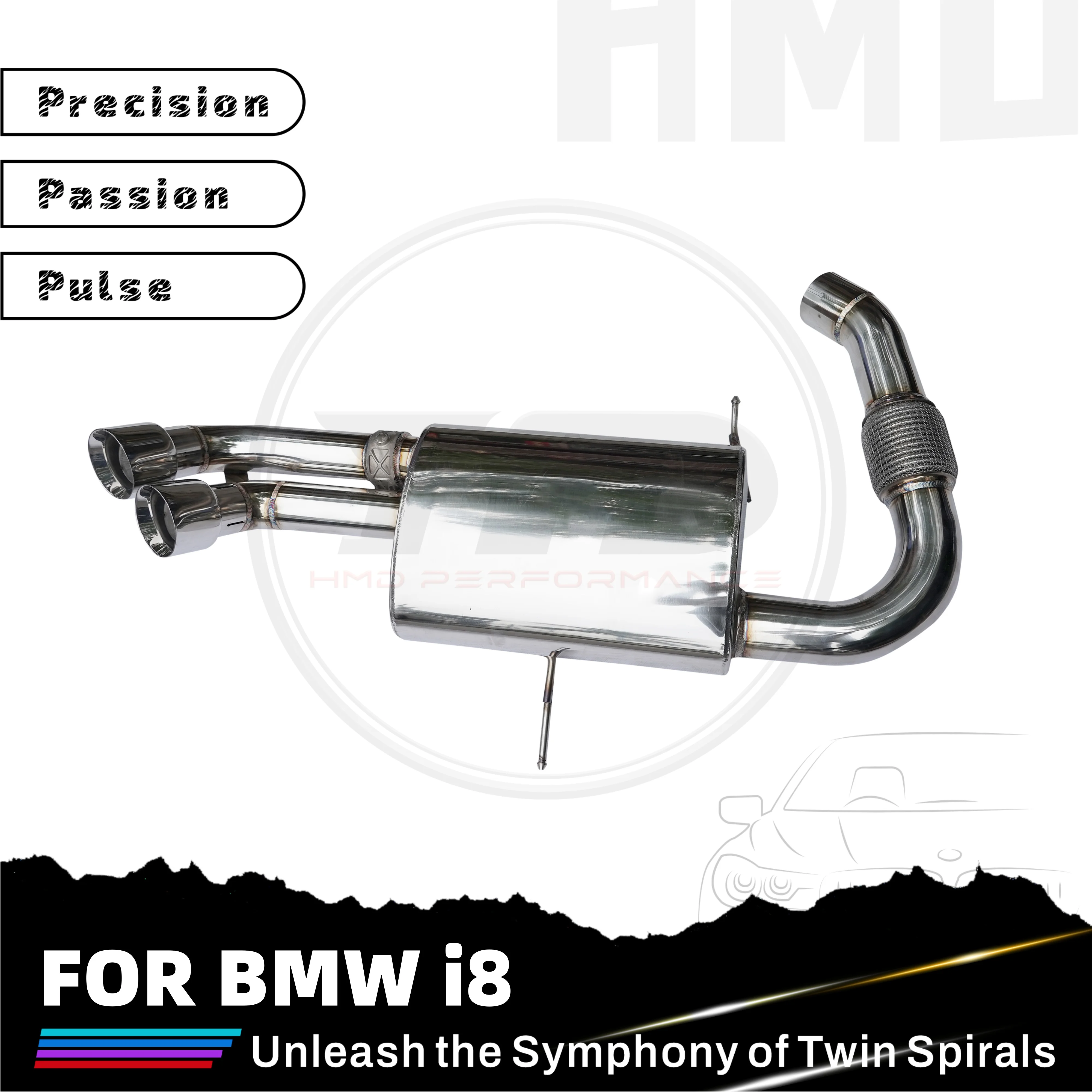 

HMD Hot Sales Catback exhaust for BMW i8 1.5T Stainless Steel without Valves Exhaust with tips