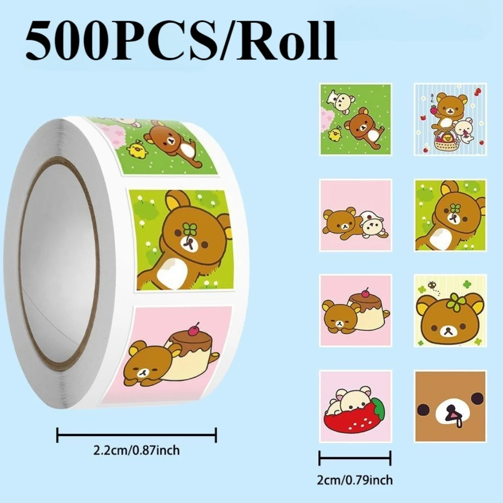 500/1000PCS Rilakkuma Kawaii Adesivi Relax Orso Forniture di Cancelleria Giocattolo Classico Tazza Notebook Paster Busta Sigillatura Decor Regalo