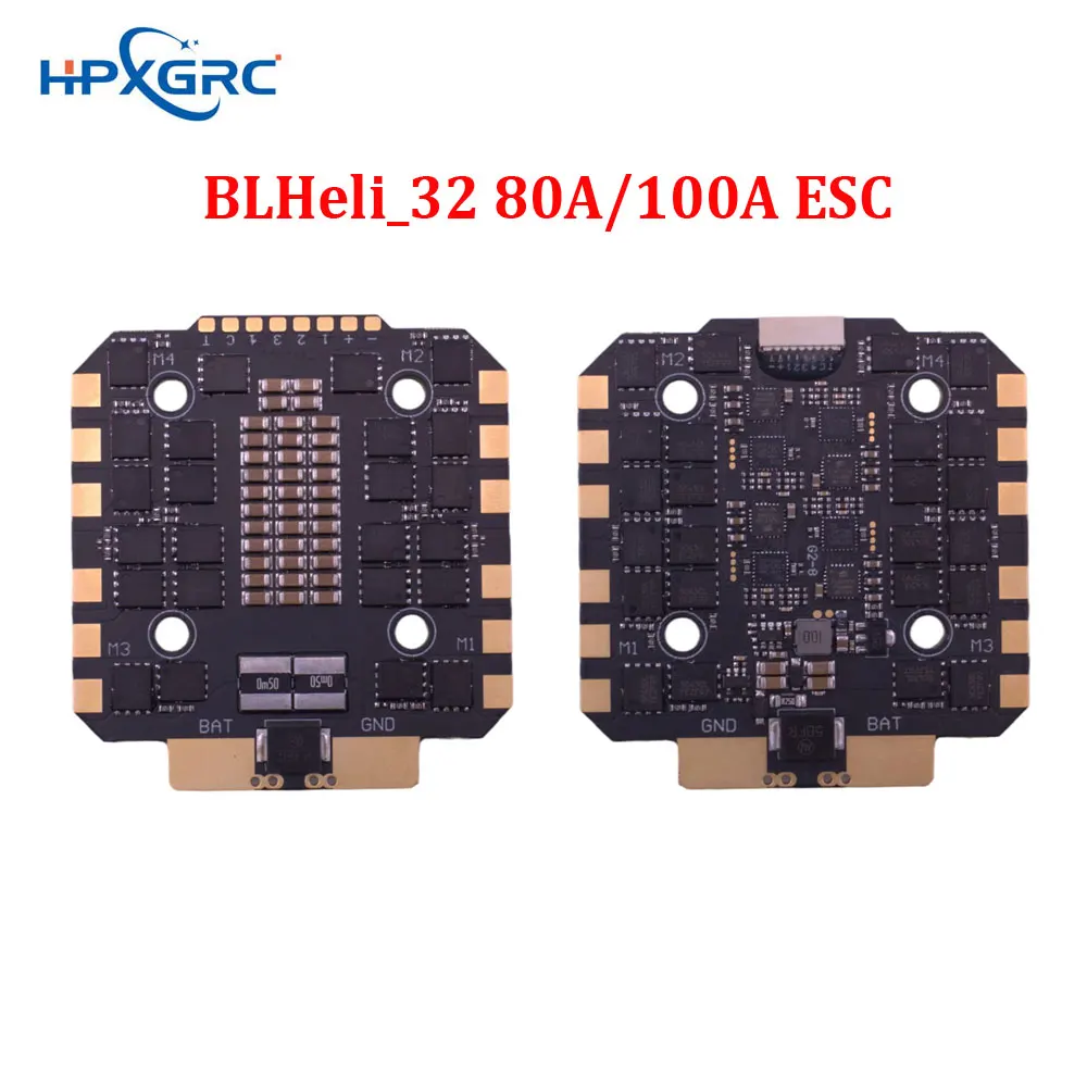 

HPXGRC BLHeli_32 80A 100A ESC STM32G071 32Bit Electronic Speed Controller 3-8S LIPO 30.5x30.5mm for RC FPV Racing Drone