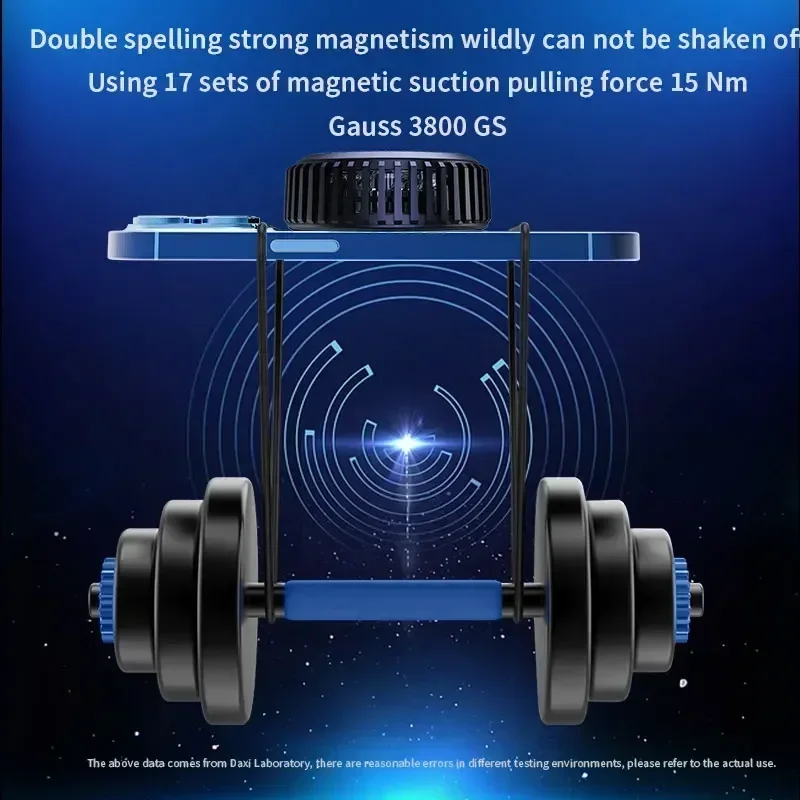 Portable Magnetic Phone Cooler with 15W Wireless Charging Function for Qi2 iPhone 16 15 14 13 Pro Max Fast Charging Cooling Fan view 3