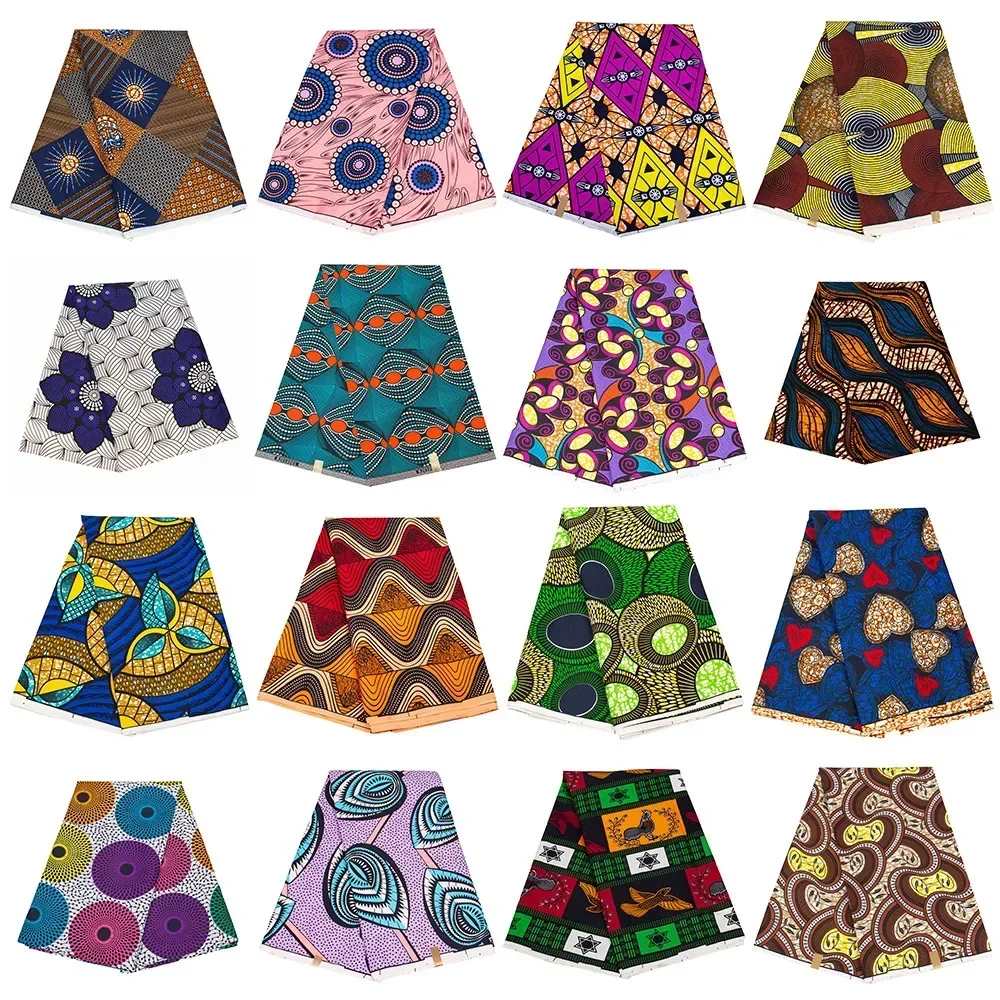 

Africa Ankara Prints Wax Fabric Block Pattern Tissu for Sawing Party Dress Pagne Material Handmake Patchwork DIY