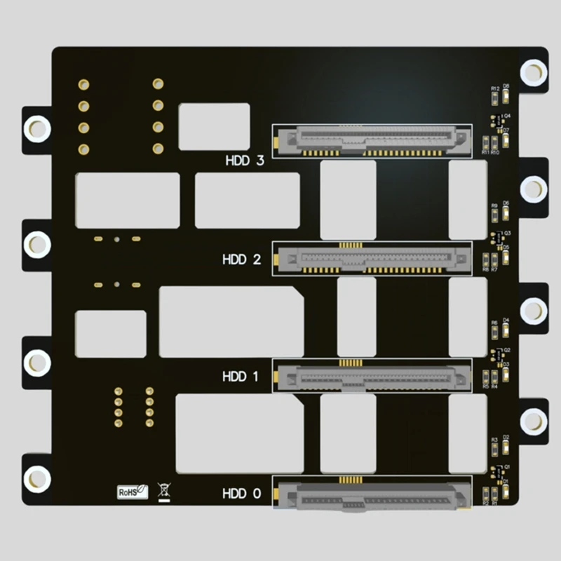 Super Sale SAS/ SATA Hard Disk Backplane SFF8643 to 4-Bay Hard Drive Backplane 6Gbps for Nas Storage Server HDD Adapter