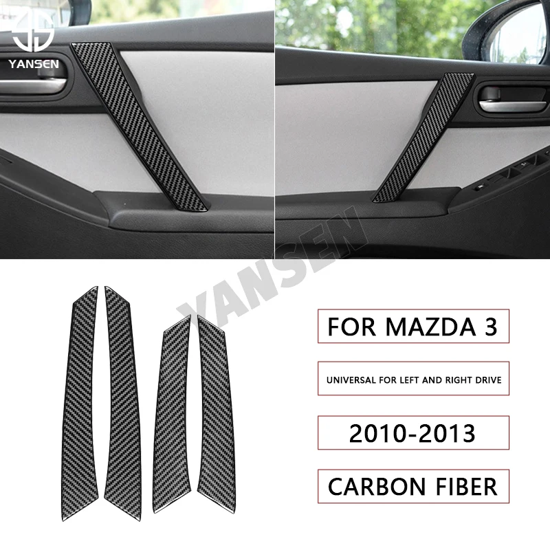 

Car Inner Door Handle Pull Cover Trim Carbon Fiber Sticker For Mazda 3 Axela 2010 2011 2012 2013 Car Interior Accessories