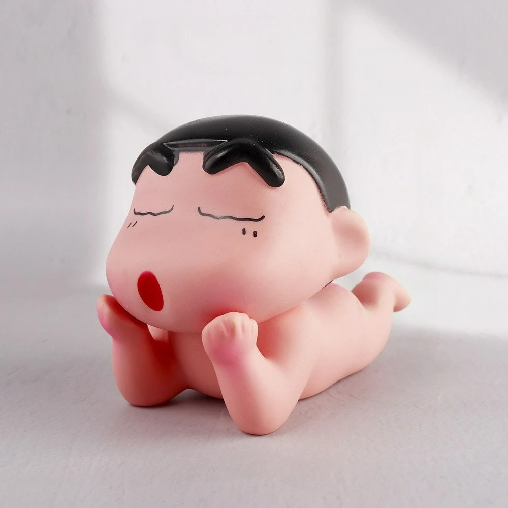 クレヨンしんちゃんアニメフィギュア漫画かわいい電話ホルダーデスクトップ装飾品モデル PVC コレクション像誕生日おもちゃギフト