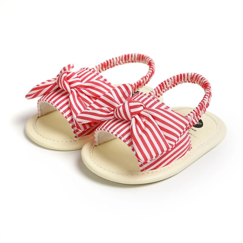 

0-18M Baby Girls Bow Sandals Clogs Breathable Non-Slip Summer Shoes Toddler Soft Soled First Walkers Breathable Shoes Prewalkers