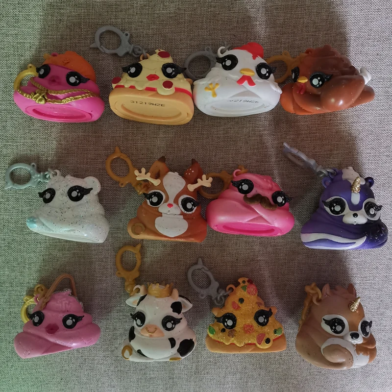 Original Unicorn PVC Slime Animal Chick Cat Dog Sika Deer Figure Keychain Pendant Rare Glitter Collect Model Surprise Gift Toy