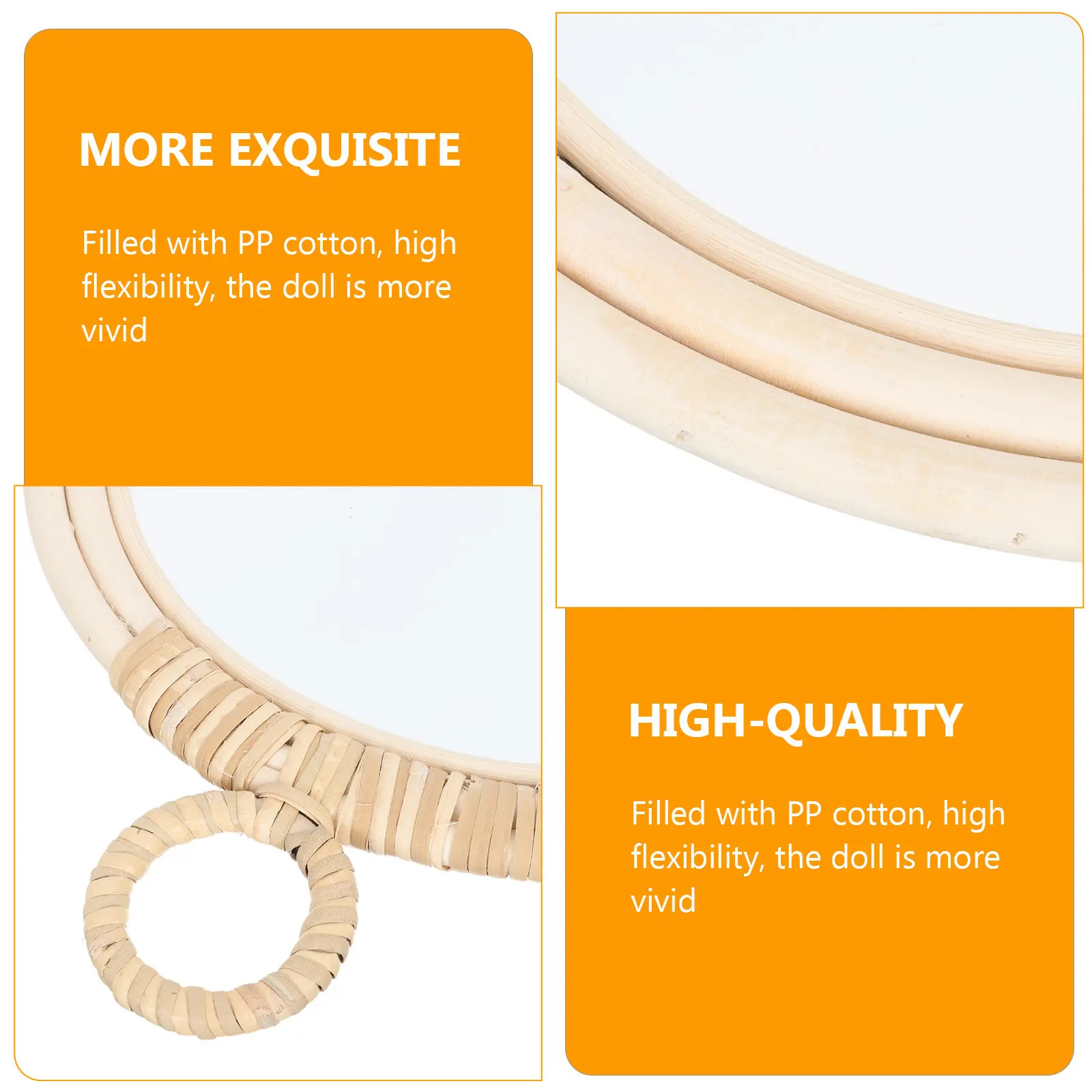 Nordic Style Decorative Wicker Makeup Mirror Wall-Hanging Mirror Artistic Handmade Bathroom Wall Decor Chic Vertical Space