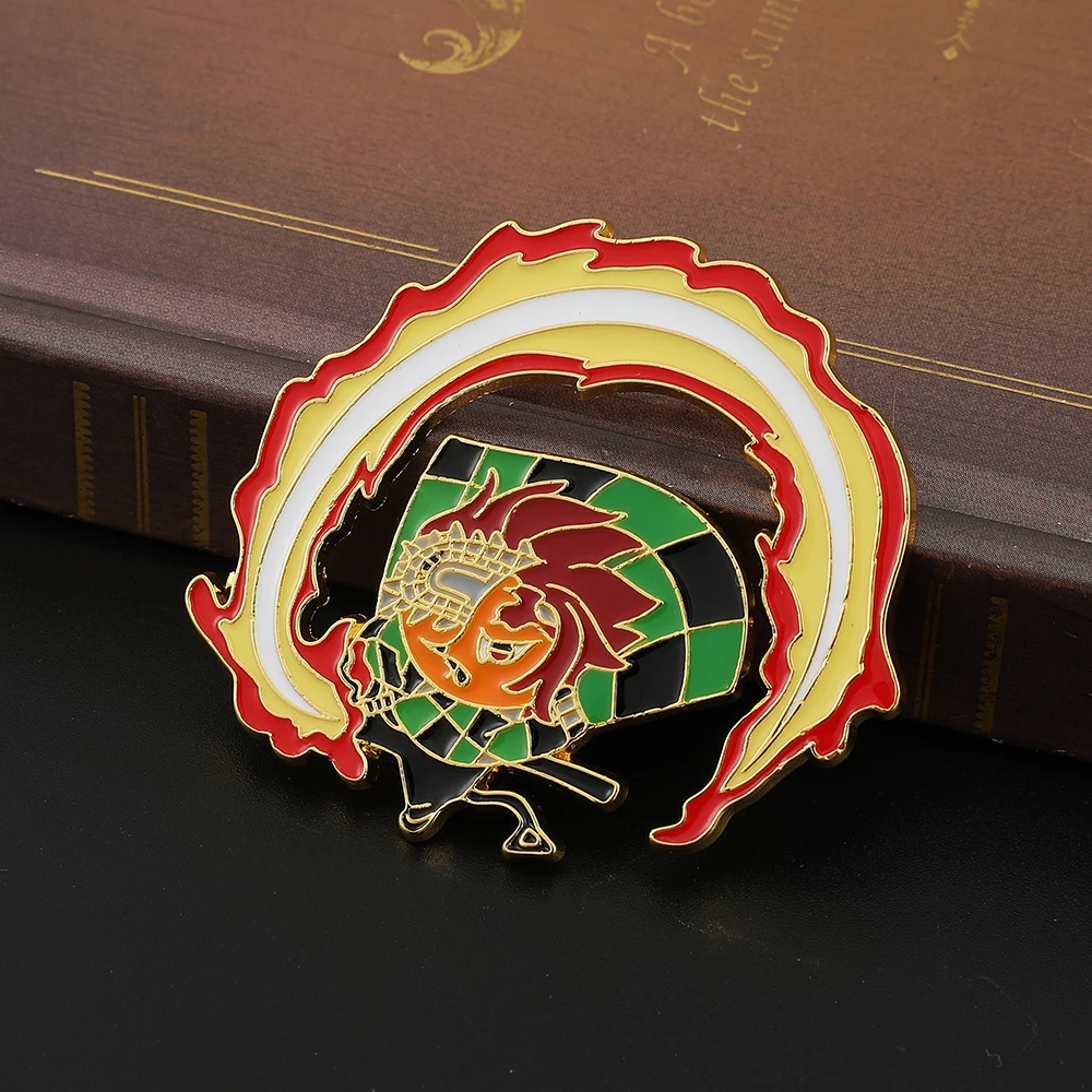 Cartoon Anime Demon Slayer Metal Enamel Brooch Kawaii Kamado Tanjirou Lapel Pin for Women Jewelry Backpack Ornament Toy Gifts