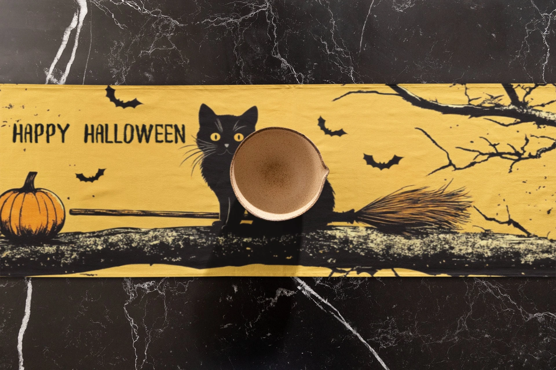 Halloween Long Table Runner Bohemian style Placemats Table Runner Fall Table Mat for Party Kitchen Dining Table Kitchen Island