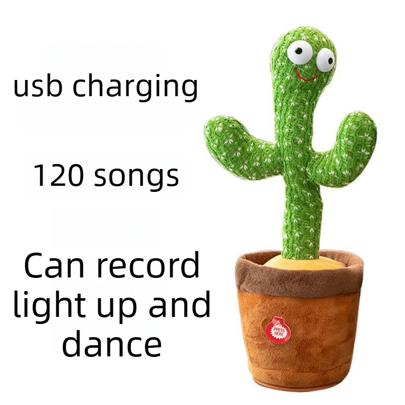 Kaktus Magie Tanzen Stimme Wiedergabe Funktion LED Lichter Singt Gespräche Tänze Lustiges interaktives Plüsch-Geburtstagsgeschenk Heiße Pflanze