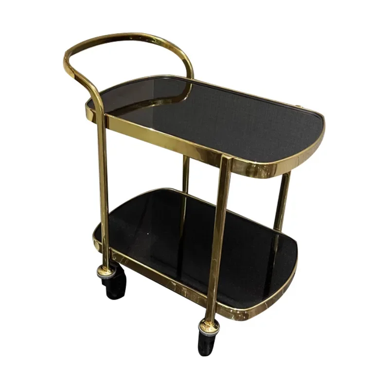 Hotel stainless steel luxury trolley, restaurant snack cake wine cart, two-story large multi-function