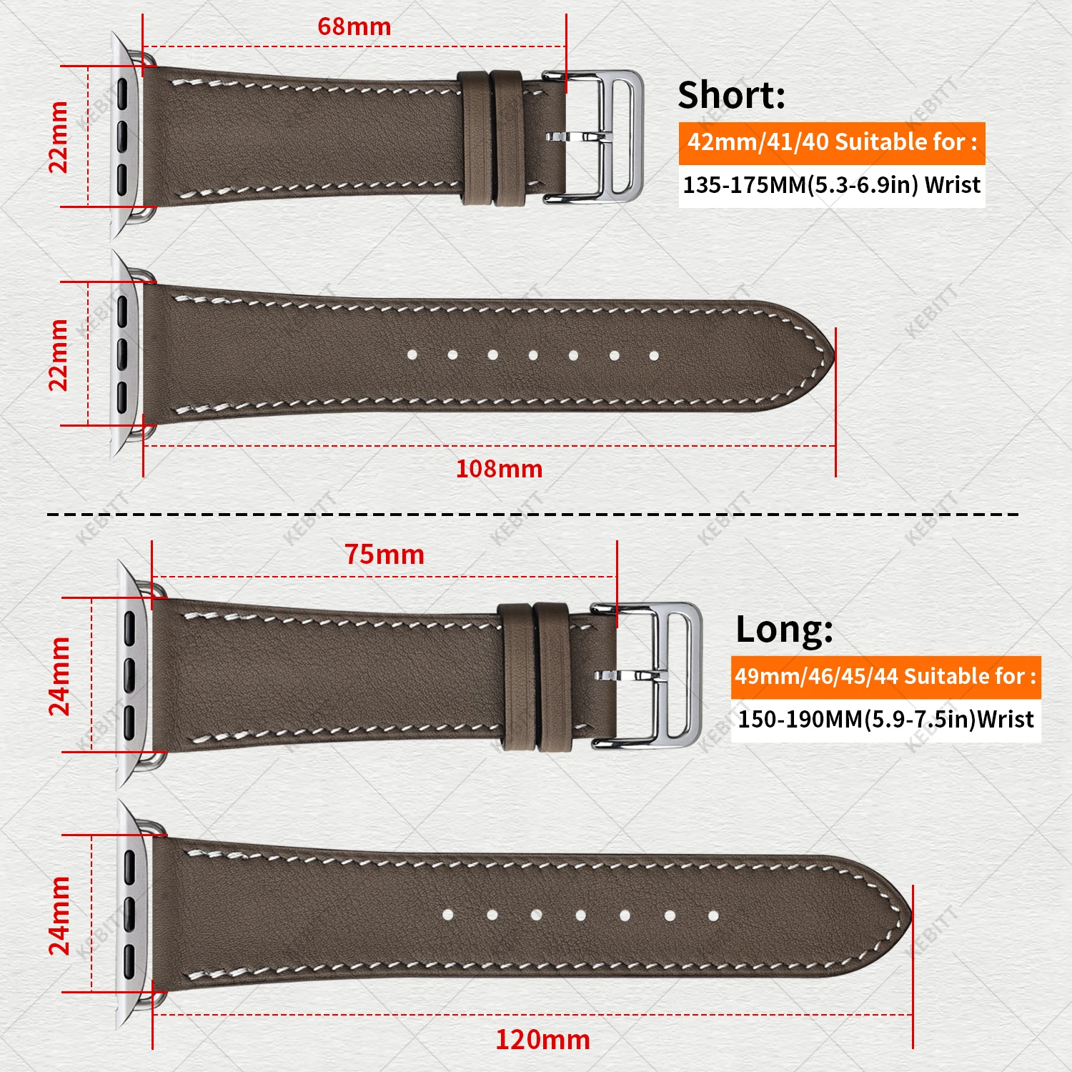 Kebitt For Apple Watch Series11 10 Ultra3 2 9 8 7 6 SE3 Strap High Quality Genuine Leather Band Iwatch 46 42 41 45 49mm Bracelet