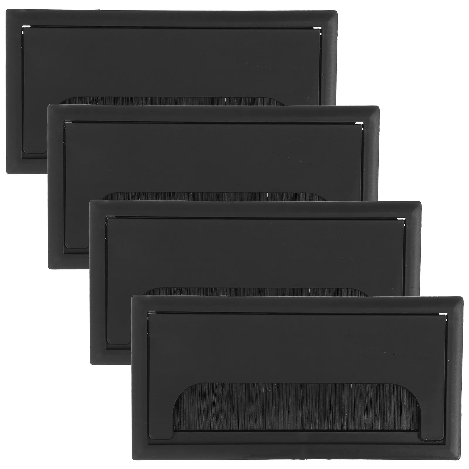 4Pcs Desktop Wire Hole Cover with Brush Desk Grommet Box for Cable Management Safe Office Environment Desk Wire Hole Cover
