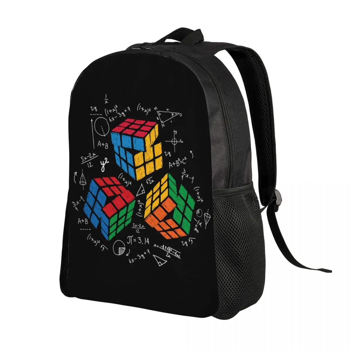 Cool Math Rubik Rubix Rubics Player Cube Math Lovers Backpack for School Students Bookbag Fits 15 Inch Laptop Teachers Bags