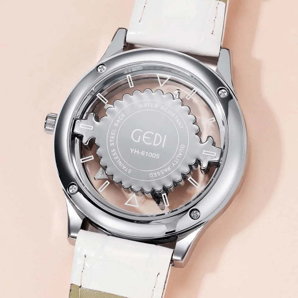 Orologio da donna GEDI Fiocco di neve 360 °   Quadrante rotante, design unico scavato, orologio da polso al quarzo - Orologio da donna elegante e di fascia alta