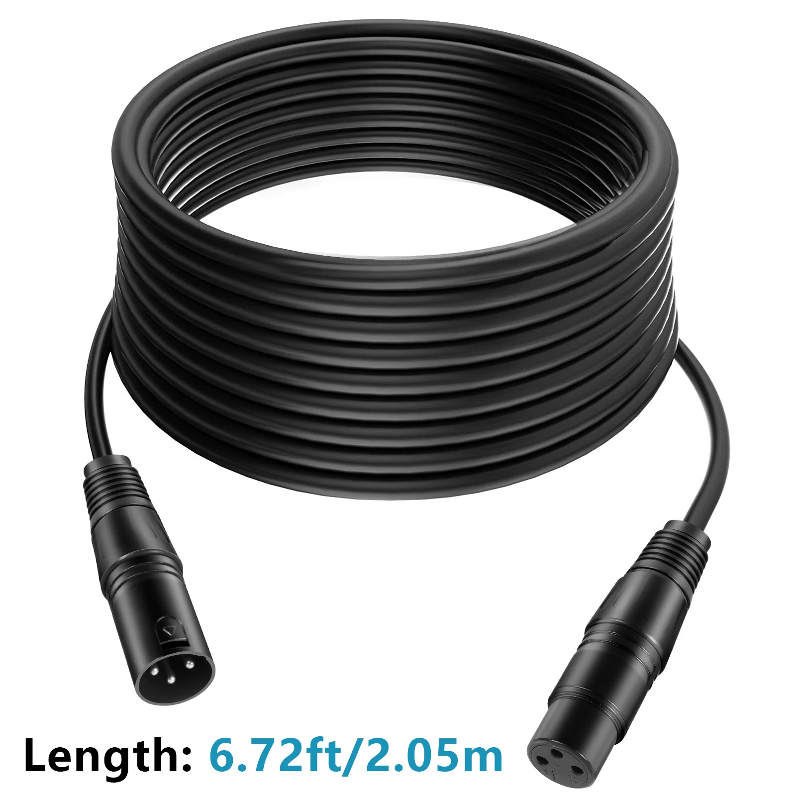 Yiflamefly 6.72ft/2.05m Flexible DMX Cable 3Pin XLR Male to Female DMX512 Stage Light Signal Cable Wire For Stage & DJ Lightingt