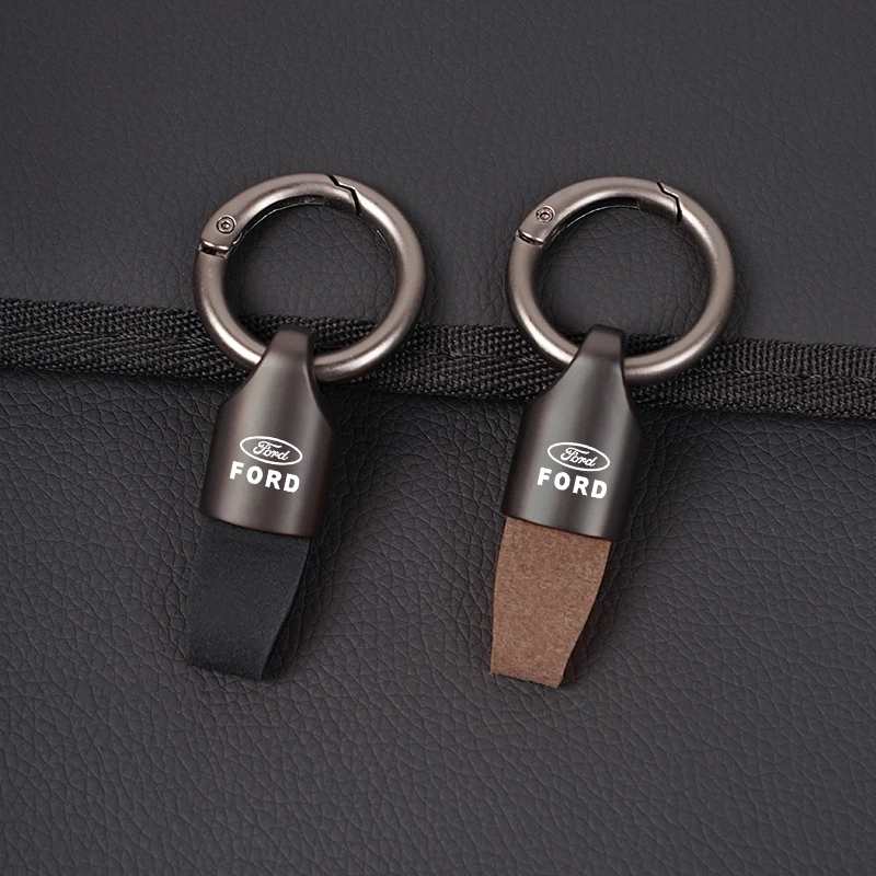 Car Logo Keychain High Quality Leather Key Ring Holder Accessories For Ford Focus 2 3 Mondeo Kuga Fiesta MK7 Escort Edge C-Max