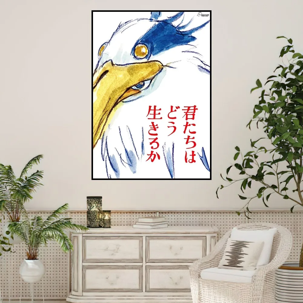 bilibili Studio Ghibli Boy Heron Poster Prints Wall Sticker Painting Bedroom Living Room Decoration Office Home Self Adhesive