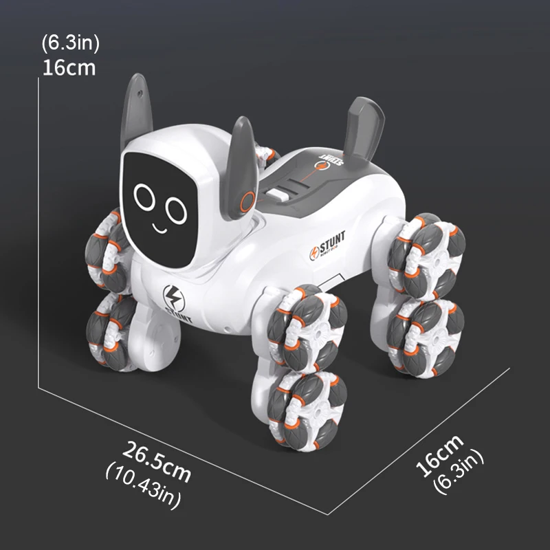 Smart Voice Mechanical Dog Gesture Sensing Remote Control Toy Eight-Wheel 4WD Stunt Transforming Car Birthday Holiday Gifts