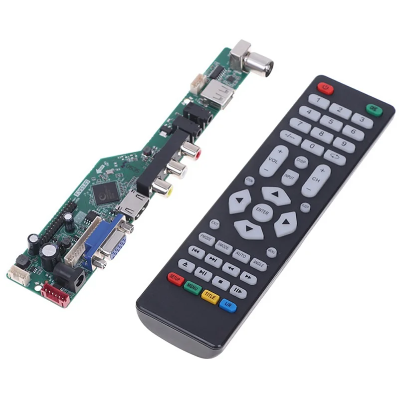 High Quality T.V53.03 Universal LCD TV Controller Driver Board V53 Analog TV TV/AV/PC/HD/USB Media Motherboard C_A02I