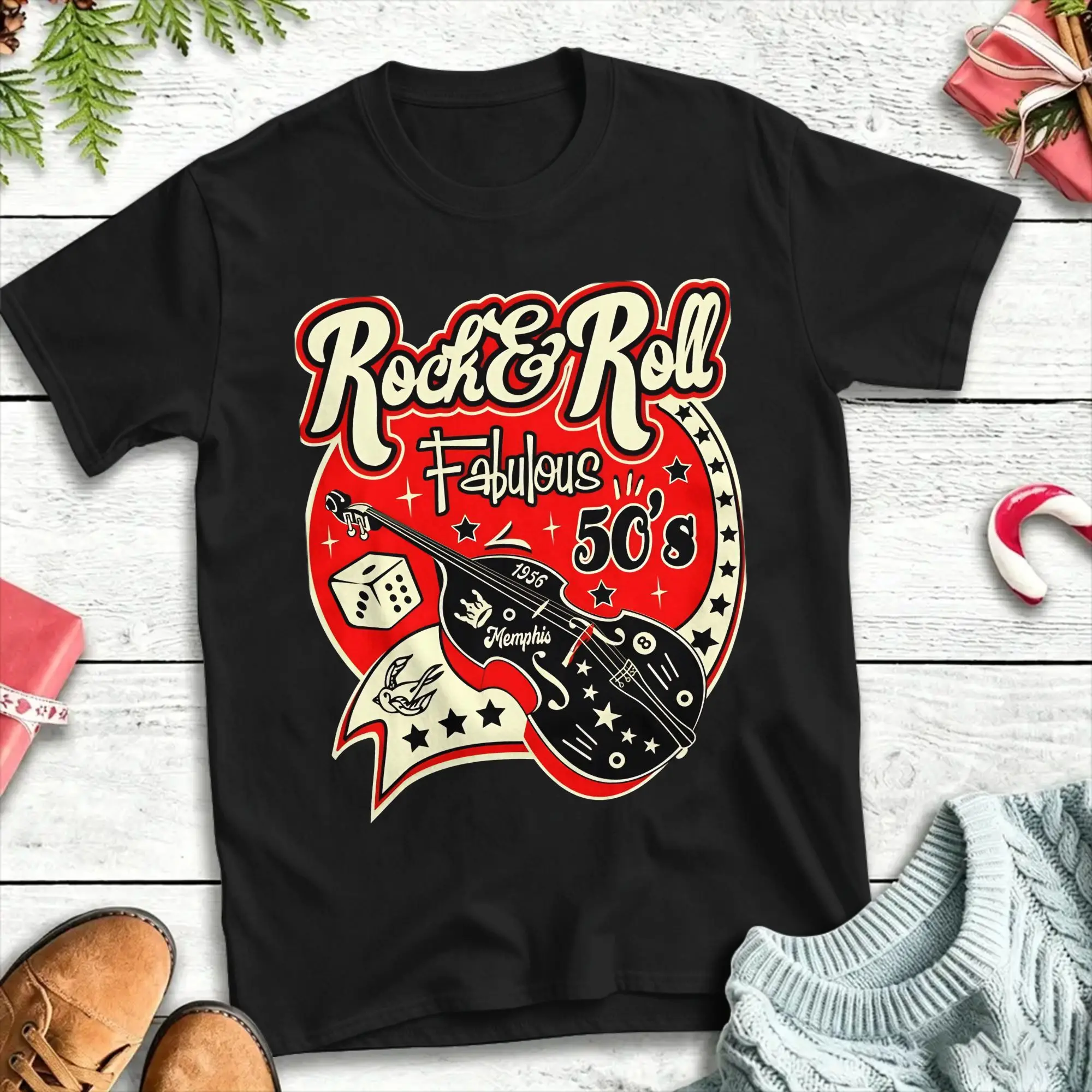 1950s Sock Hop Swing 100 Cotton T Shirts  Hip Hop Tee Shirt for Men's Summer Y2K Funny Casual Short Sleeve Top Tees