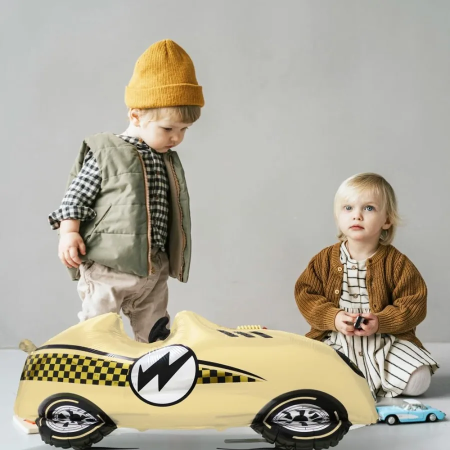 4 couleurs Vintage voiture de course Roadster ballons grand rapide rapide rétro voiture de course véhicules à thème voiture de sport ballon pour 1er bébé S