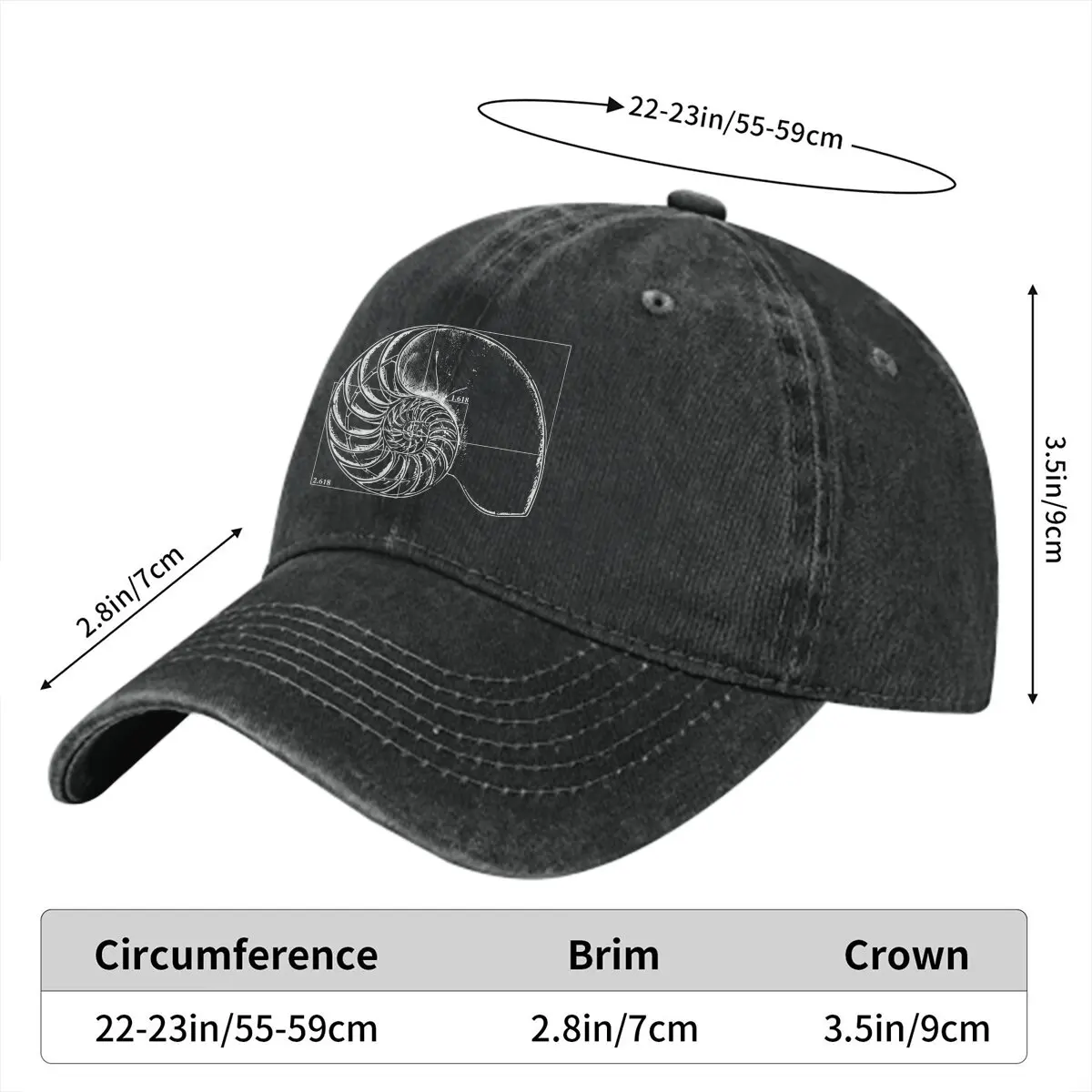 Cowboy Hats A Nautilus Shell Women's Hat Sun Visor Baseball Caps Fibonacci Sequence Golden Ratio Peaked Trucker Dad Hat