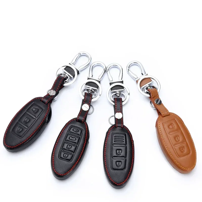 

Leather Car Key Case Protect Shell For Nissan Qashqai J11 X-Trail T31 T32 Vampira Pathfinder Murano Teana Juke Car Key Cover